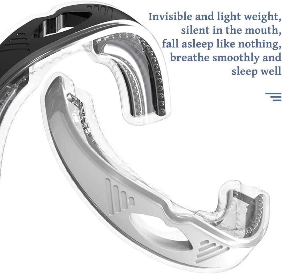 AMSLSIU Dispositivo di russamento da viaggio Tappo di protezione per russare silenzioso Tutore orale professionale Bocca correttiva Aiuto per il sonno Donna Uomo Adulto, Bianco