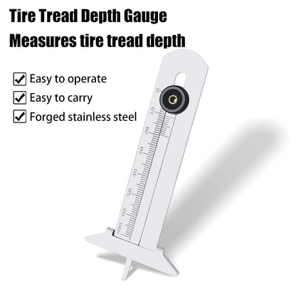 Pneumatico Tread Depth Gauge, Heavy-Duty Non-Slip Caliper, Stainless Steel Tread Checker, Vehicle Ispection Tool for Accurate Tire Measurements and Safety Checks, 3.94x1.89 Inches