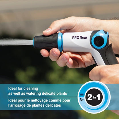 PRO Flow Jet Spray Gun – Adjustable Nozzle from Mist to Jet, Thumb Flow Control, Quick Connect with Waterstop, Non-Slip Grip – Ideal for Cleaning & Watering