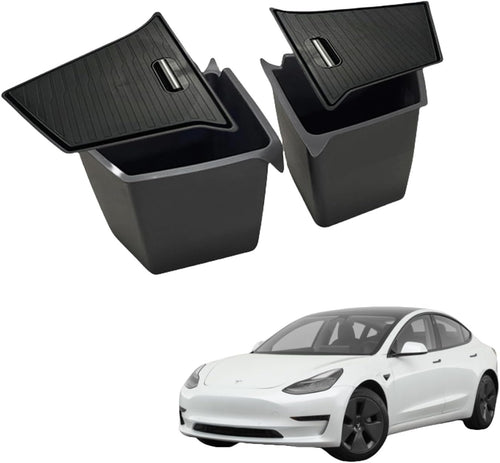 Tesla Model 3 Y Trunk Side Storage Bins Set of 2. Sturdy, Waterproof, Adjustable and Easy to Install,Normal-Modely
