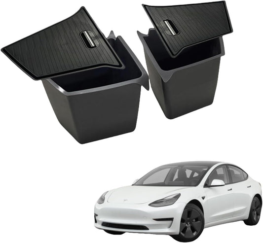 Tesla Model 3 Y Trunk Side Storage Bins Set of 2. Sturdy, Waterproof, Adjustable and Easy to Install,Normal-Modely