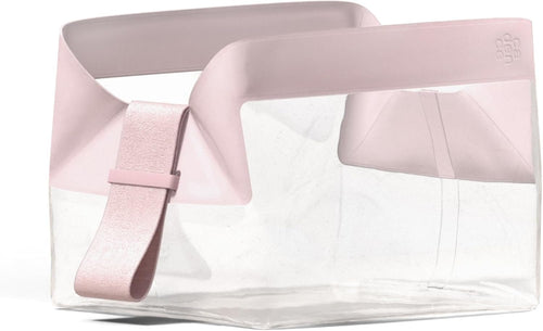 Cadence Parcel - Clear Dopp Kit with Magnetic Closure - Durable and Leak-Resistant Travel Toiletry Kit - TSA-Compliant & Modular Design - Small Hygiene Bag for Travel Essentials - 1 Qt, Rose, Travel