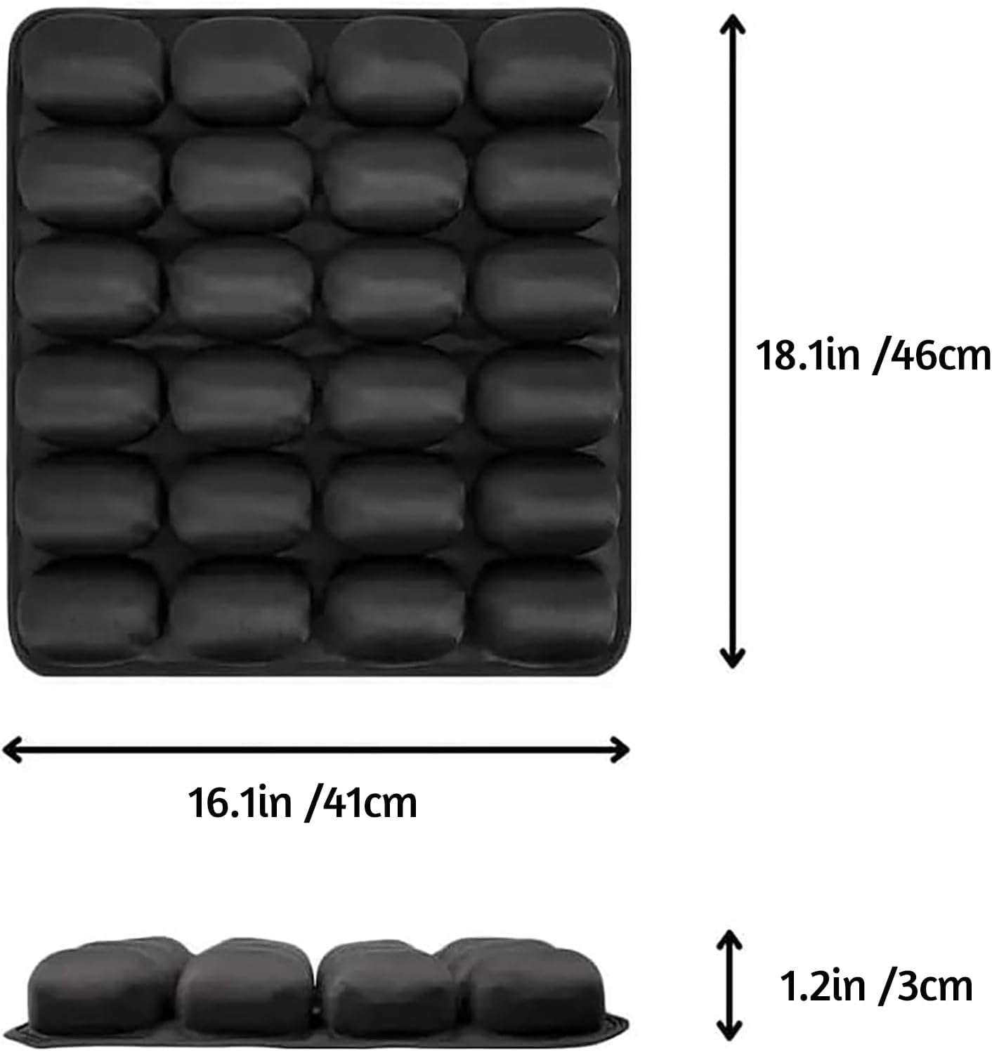 Portable Travel Cushion, 3D Air Cell Seat Cushion, Inflatable Seat Cushions, for Pressure Relief, Comfortable Travel for Airplane, Wheelchair, Car Set, Office Chair, Floor (Black)