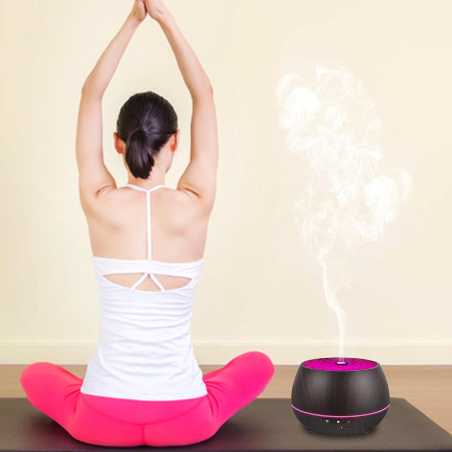 ISMATE Smart WiFi Essential Oil Diffuser, App Control Compatible with Alexa, 500ml Aromatherapy Humidifier for Relaxing Atmosphere in Home,Bedroom and Office (Dark Grain)