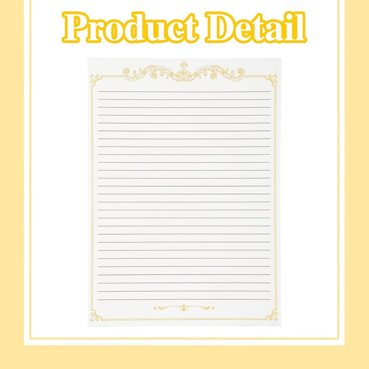 Eersida 150 Sheets Vintage Stationery Paper and Envelopes Letter Set Includes 100 Vintage Letter Writing Paper and 50 Envelope for Office Library(7.25 x 10.2 Inch,Lined Style)