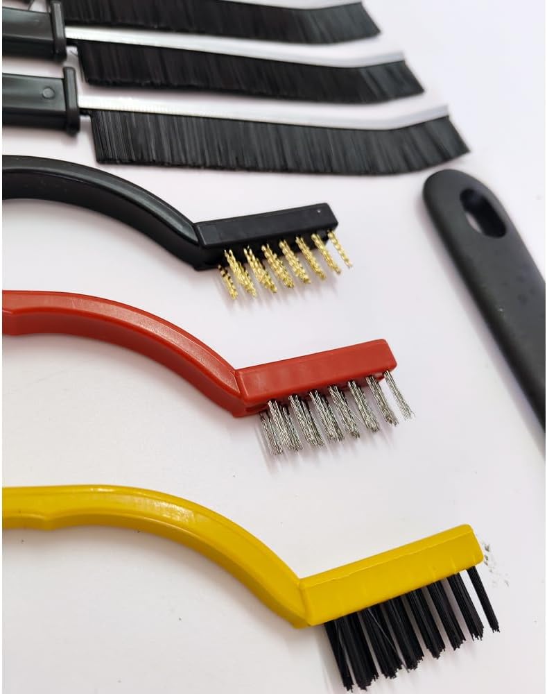 11 Pcs Crevice Cleaning Brushes, Scrub Brush Toliet Cleaner, Grout Brush Set Clean Tools for Groove Corner, Home Essentials, Hard Bristle Cleaning Supplies for Kitchen, Bathroom and Toilet