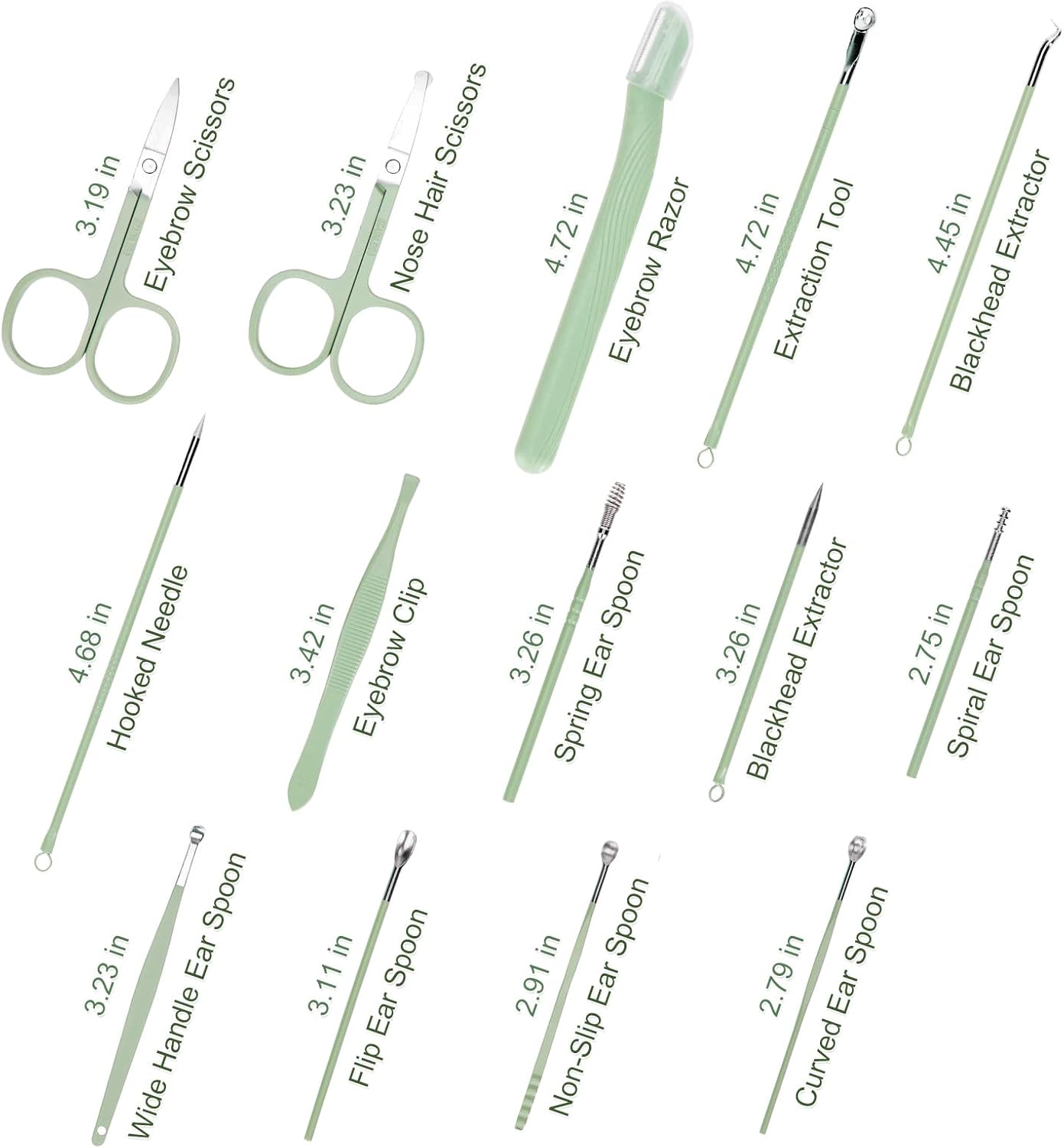 Madenia 35 in 1 Manicure Set: Professional Nail Clipper Tools for Manicure and Pedicure Polishing - Portable Stainless Steel Nail Care Kits for Travel & Home Use(Green)