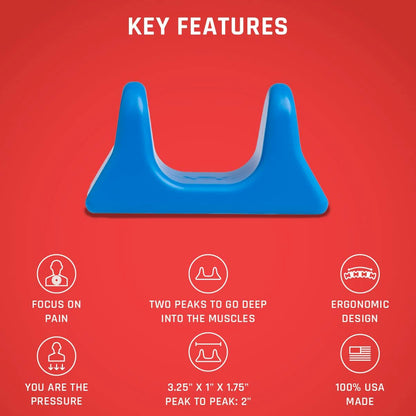 PSO-Mini Muscle Release Tool and Handheld Personal Self Massager - Mini Deep Tissue Massage Tool - Ocean Blue