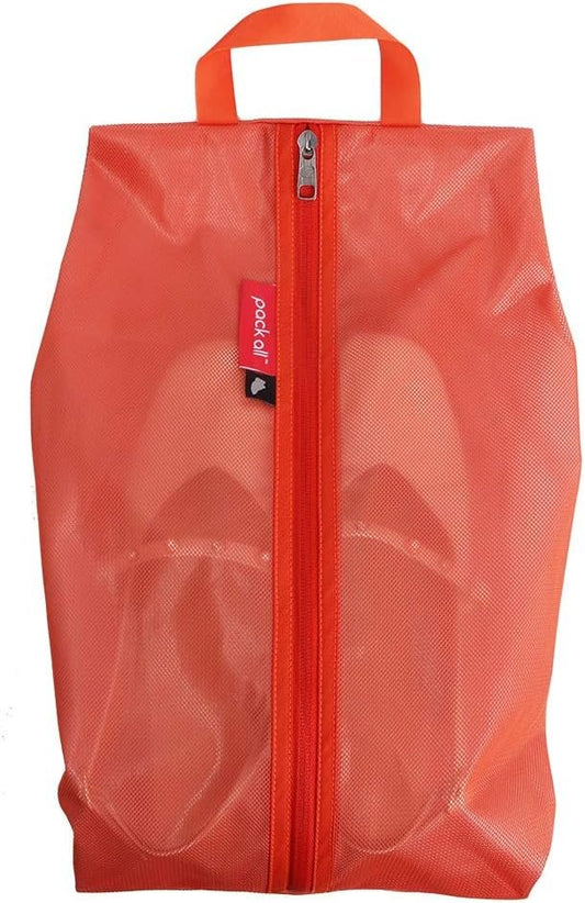 pack all Travel Shoe Bag, Water-Resistant Shoe Pouch for Gym, Odor-Resistant Soccer Cleats Bag for Sport (Orange, 1-Pack)
