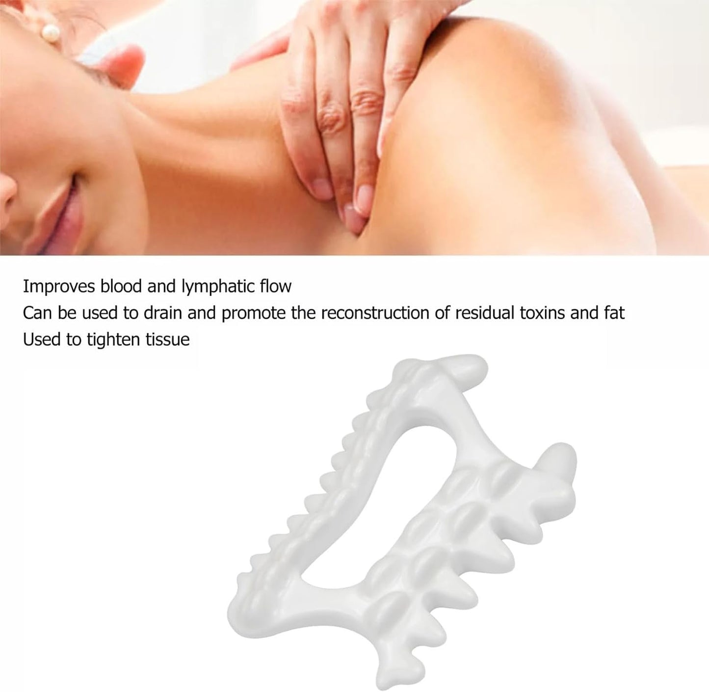 Liahelianx Advanced Non-Toxic Ceramic Gua Sha Professional Myofascial Release Tool for Face & Body, Deep Tissue Massager with Ergonomic Design for Body Contouring