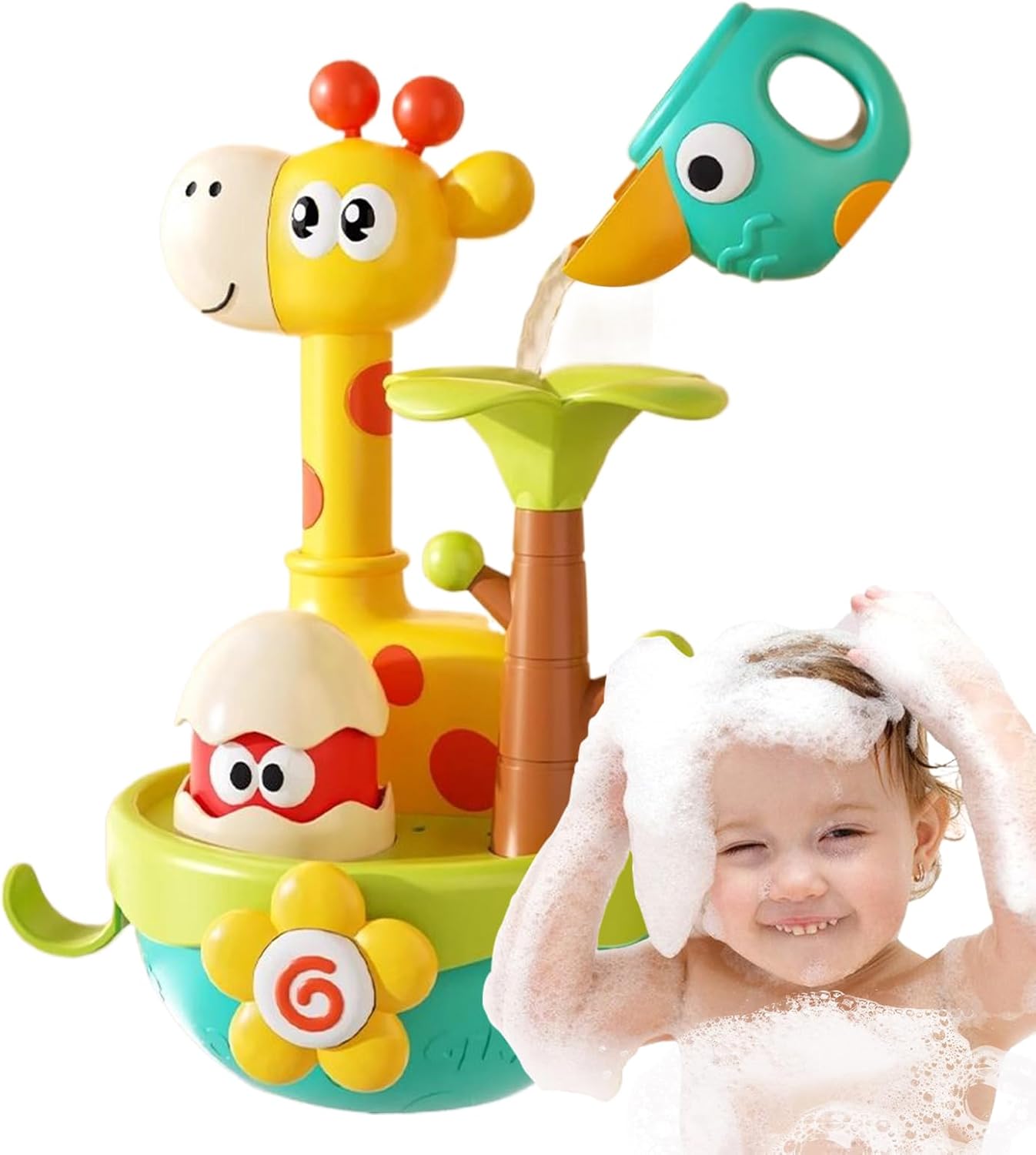 Bath Toys, Flower Water Games, 7.87x7.48in Educational Interactive Toy, Blooming Sensory Activity, Portable Water Play Set for 1-3 Years Old, Birthday, Holiday, Shower Time