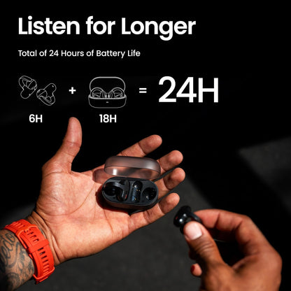 Amazfit Up Bluetooth Headphones, Open Ear Wireless Earbuds with Easy Touch, IPX4 Water Resistant Earphone, AI Noise Reduction, Earphones Compatible with Android & iPhone