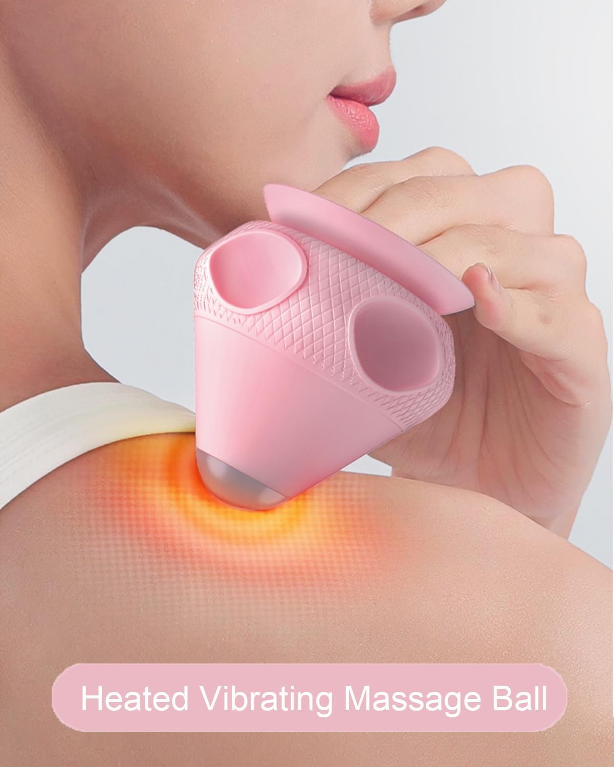 Asinhe Vibrating Massage Ball with Heat & Suction Cup, Self-Massage Tool for Deep Tissue Muscle Relief, Hands-Free Physio Recovery for Back, Neck, Legs, Portable Heated Trigger Point Massager