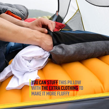 ZOOOBELIVES Down Filled Camping Pillow with Washable Cover, Lightweight Travel Pillow for Neck and Lumbar Support, Compact for Hiking, Backpacking, Camping, and Outdoor Adventures - Alplive S2046