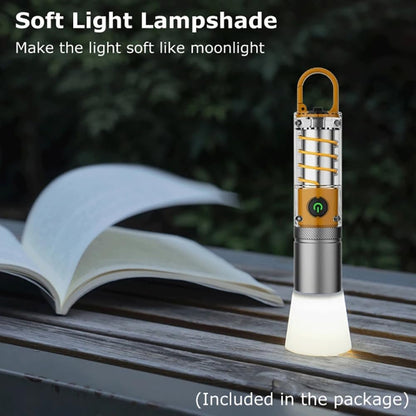 LED Tactical Torch, Rechargeable Flashlight, Laser Bright Flashlight, Adjustable Focus, Water Resistant, with 5 Lighting Modes Mini Breathing Torch for Camping, Hiking, Dog Walking, Emergency Use