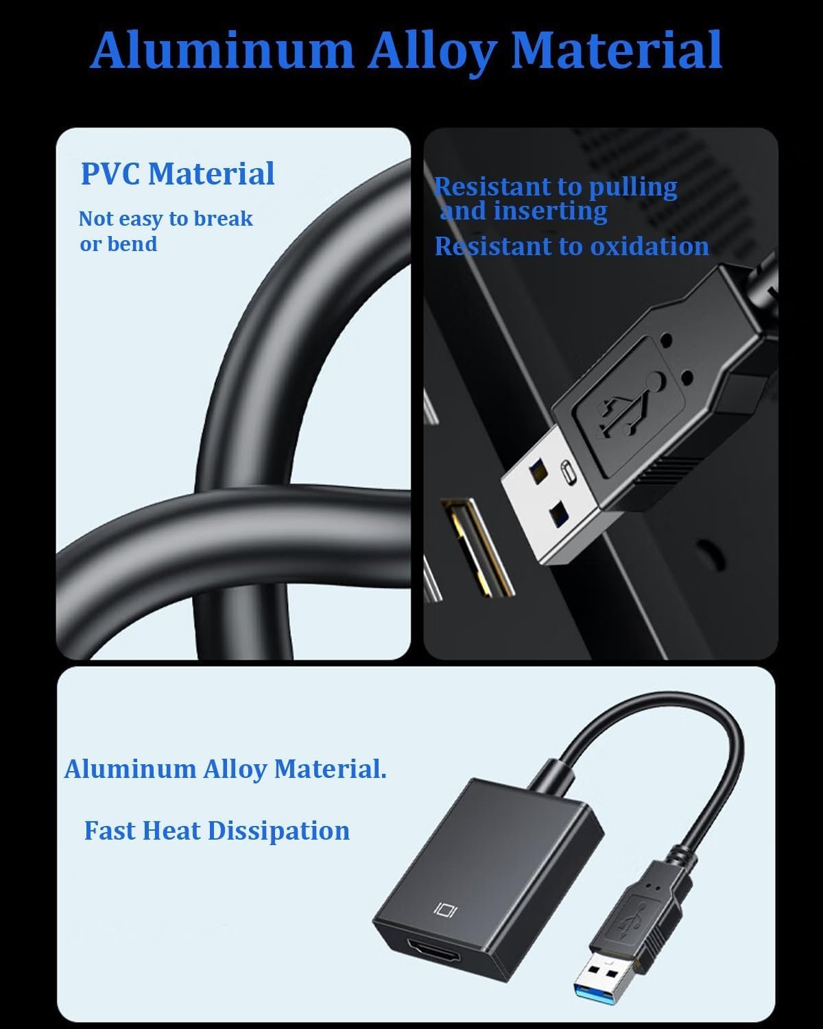 ABLEWE USB 3.0 to HDMI Adapter - USB to HDMI Converter 1080P Full HD Video Audio Adapter for PC Laptop Projector HDTV Compatible with Windows XP 7/8/8.1/10/11 Only-Updates Drivers