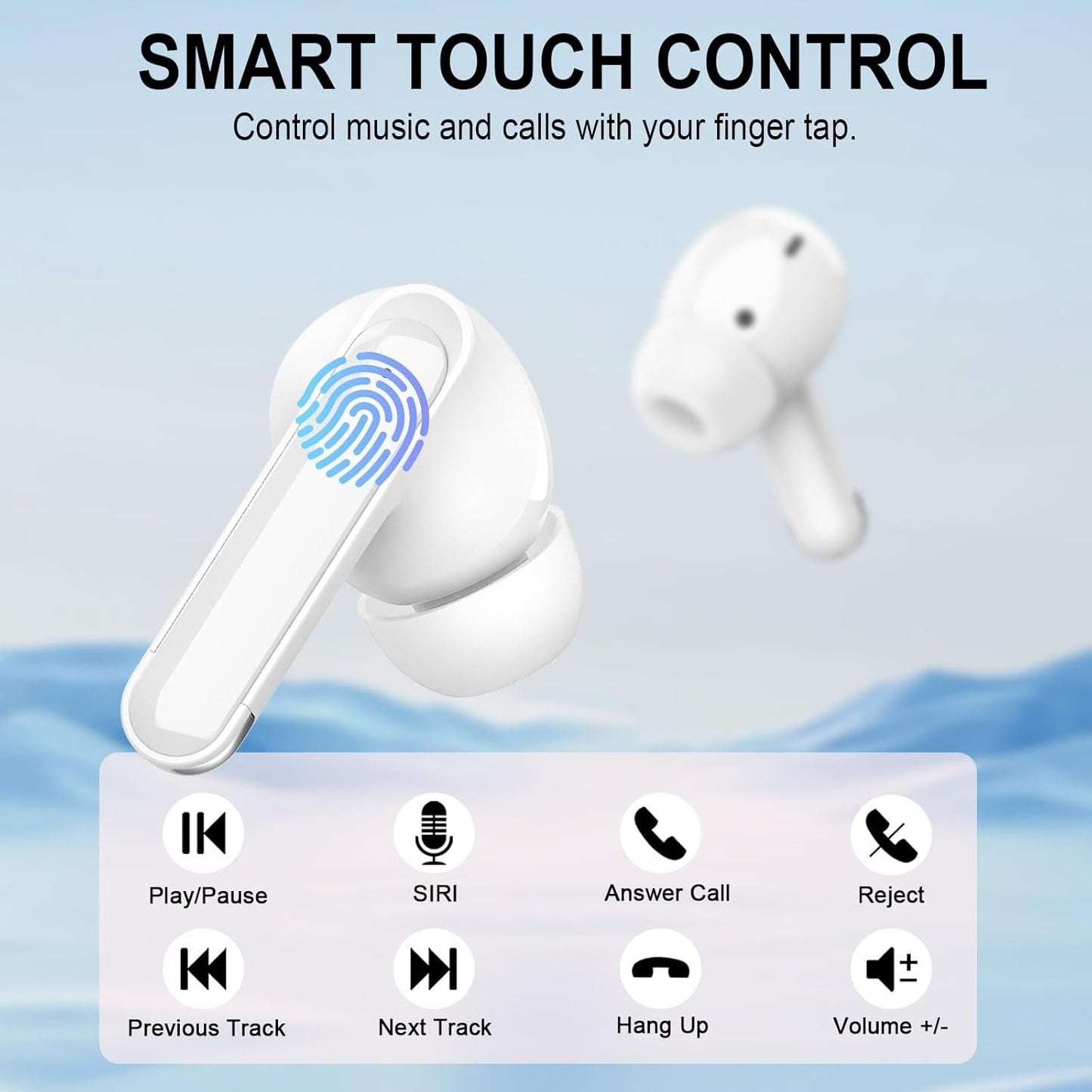 Wireless Earbuds for Samsung S23 S24 S25 Ultra S21 S22 A35 A15 A14 iPhone 16 Pro 15 True Bluetooth 5.4 Headphones Ear Buds Noise Canceling in Ear Earphones,Deep Bass HiFi Stereo,Sweat Resistant,Mic