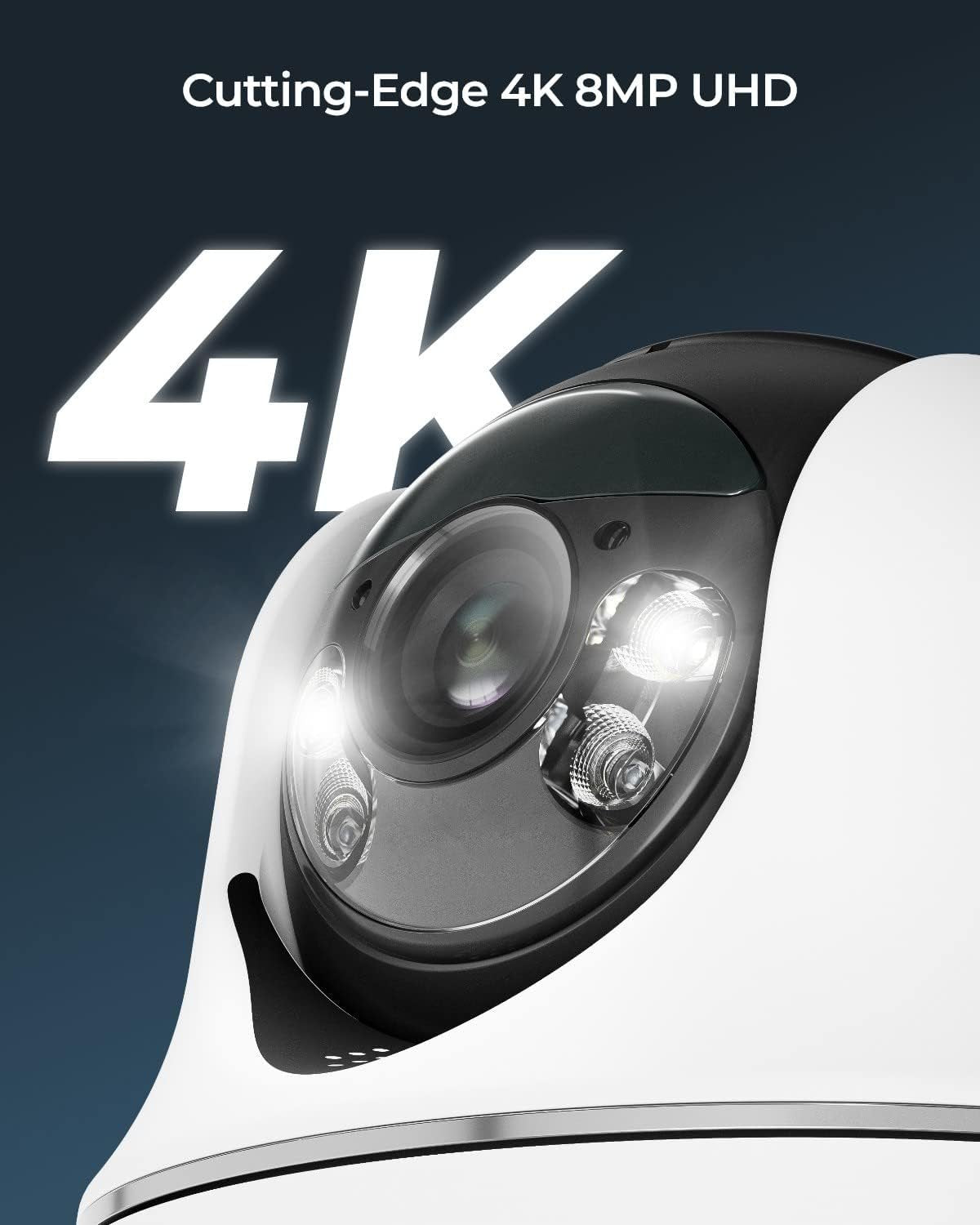 REOLINK First 4K Solar Security Camera Wireless Outdoor, Argus PT 3W Sun-Powered Panel, 360Â° Pan Tilt Battery Cam with 8MP Color Night Vision, 2.4/5 GHz Wi-Fi, No Monthly Fee