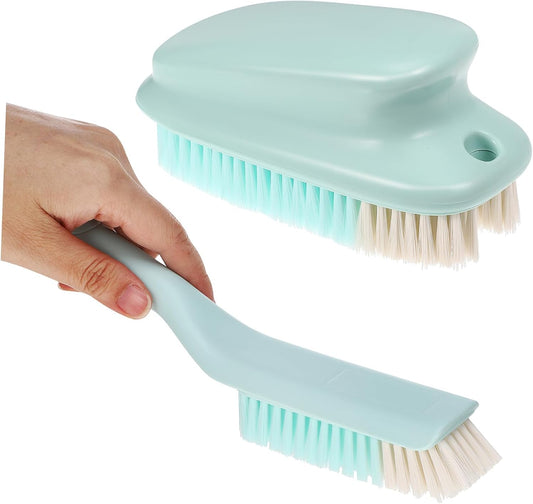 Baluue 1 Set Multipurpose Laundry Cleaning Brush Ergonomic Long Handle Shoe Scrub Brush Durable for Shoes Upholstery Carpets Essential Household Scrubbing Tool