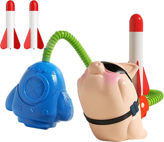 ccuzs Toy Rocket for Kids, Foam Rocket Set, Outdoor Play Toy, Fun Launching Games, Birthdays, Christmas, New Year, Easter, And Anniversaries, 9.84x8.27x2.95in