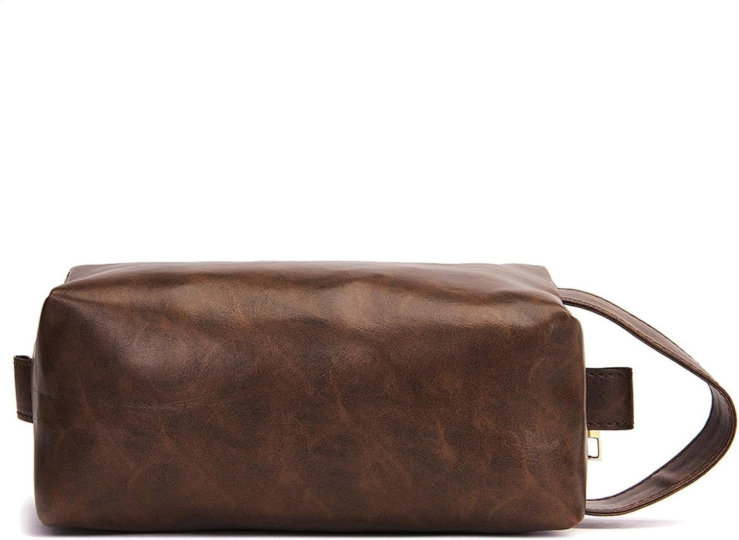 Gungtj Men's Travel, Toiletry Organizer Bag, Retro Pu Leather, Large Hanging Backpack, Water-Resistant Cosmetic Pouch, (8.27x3.54x4.72 Inches), Perfect for Toiletries and Hygiene, Coffee, Refer to