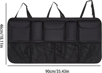 Car Trunk Organizer,Car Grocery Organizer Trunk Carrier - Multi Pocket, Heavy Duty Waterproof Cargo Bag with 9 Storage Compartments for Interior Accessories