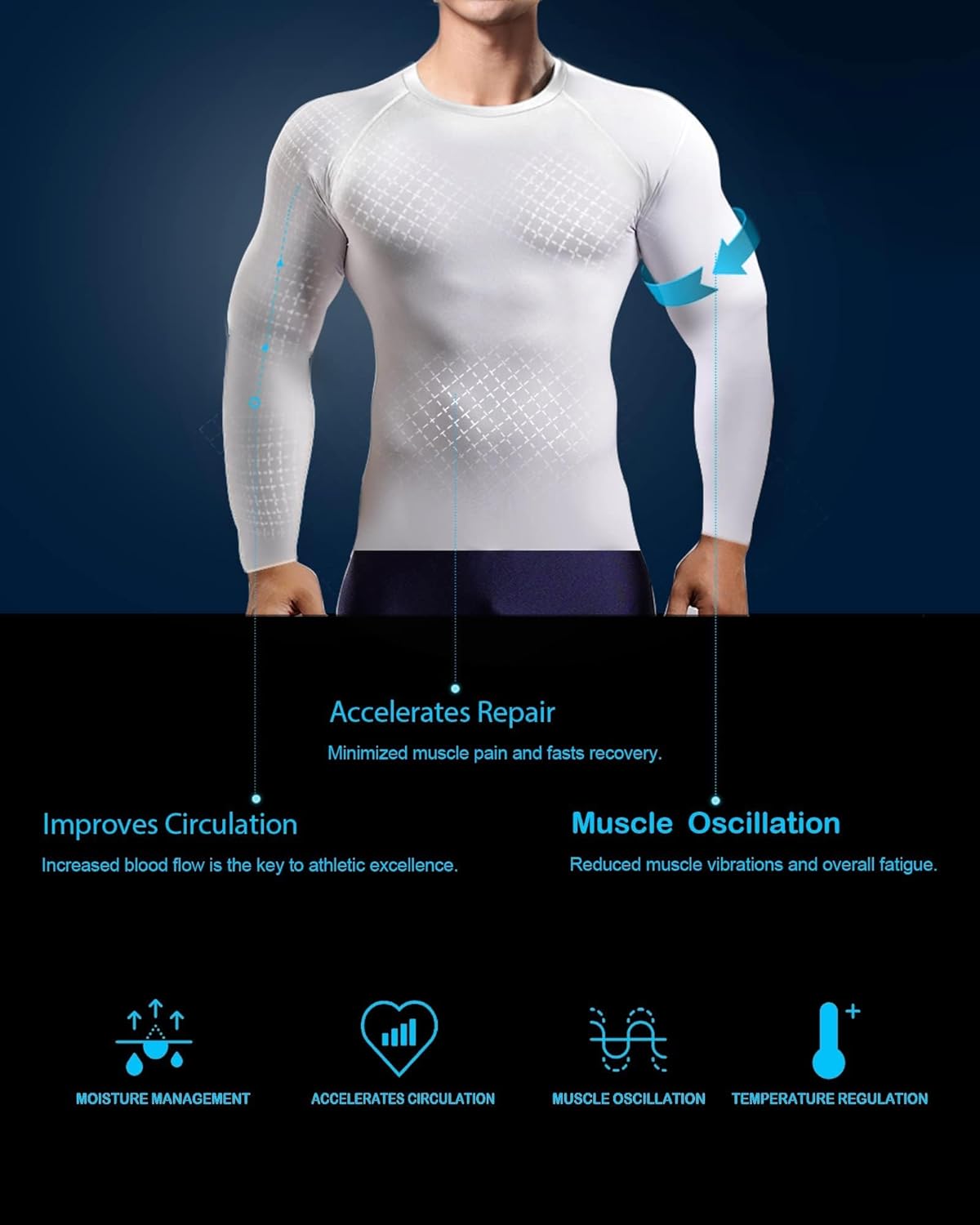 4/5 Pack Compression Shirts Men Long/Short Sleeve Athletic Cold Weather Baselayer Undershirt Gear Tshirt for Sports Workout, 2 Black 2 White, M