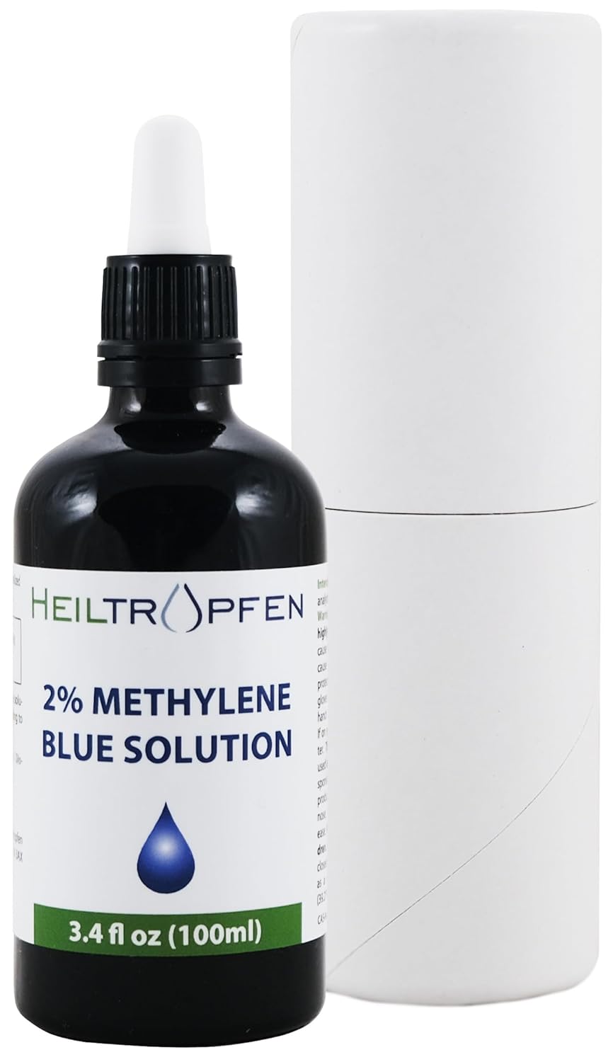 High Concentration 2% Methylene Blue Solution - 100ml | Ultra High Purity | USP Pharmaceutical Grade Ingredients - Third Party Tested | Formaldehyde Free | Methylene | Heiltropfen®