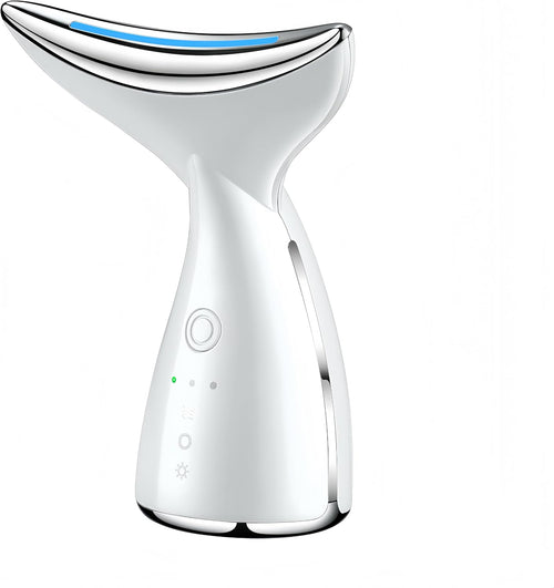 VOFEL Face and Neck Massger for Skin Care Electric Face Neck Lifting Massager with 45℃ Heat & 3 Massage Modes for Wrinkles Facial Neck Massager (WHITE)