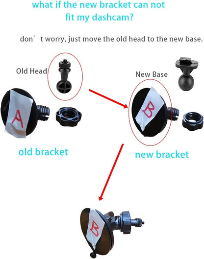 Dash Cam Mount Compatible with CHORTAU Apexcam Claoner Dash cam, Suction Mount Easy to Install and Use, Replacement Screen Mount Strong Suction Power Hight Durability and Removeable 2 Pcs