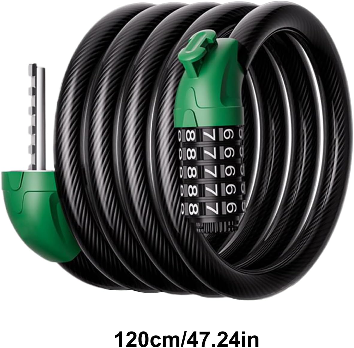 Combination Bike Lock, Security Chain Lock, Digit Code Anti Theft Gear for Motorcycle,47 Inches, Scooter, Door, Gate, Stroller, Outdoor Travel Safety, Long Lasting
