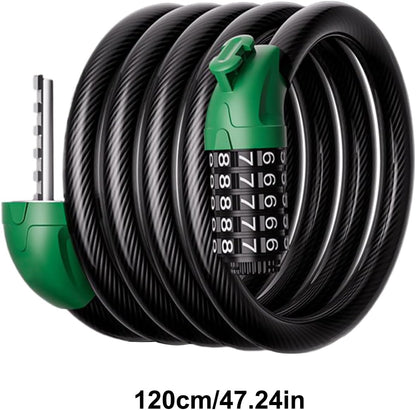 Combination Bike Lock, Security Chain Lock, Digit Code Anti Theft Gear for Motorcycle,47 Inches, Scooter, Door, Gate, Stroller, Outdoor Travel Safety, Long Lasting