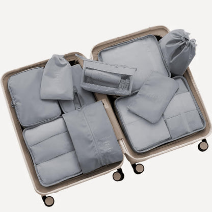Shrubz 12 Pieces Organizer Suitcases, Packing Cubes, Clothing Underwear Footwear Organizers Sacks Storage Suitcase Set, Organizer for Travel Holidays, Grey