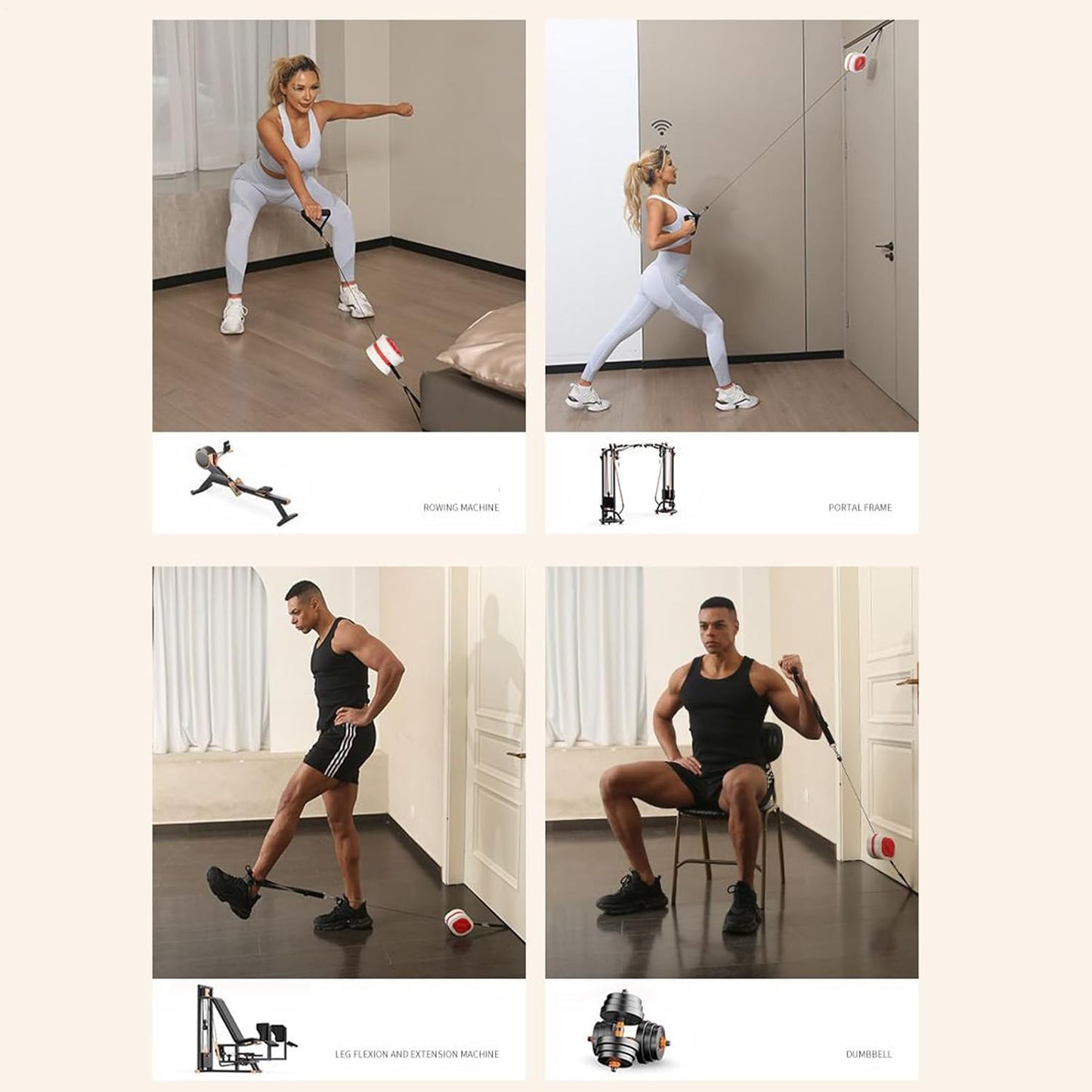 Exercise Bands, Full Body Resistance Set, Muscle Training Gear, 9.06x7.87x4.33 Inches, Long Lasting Fitness Tubes, Strength Equipment for Legs, Arms, Chest, Core Home Workouts
