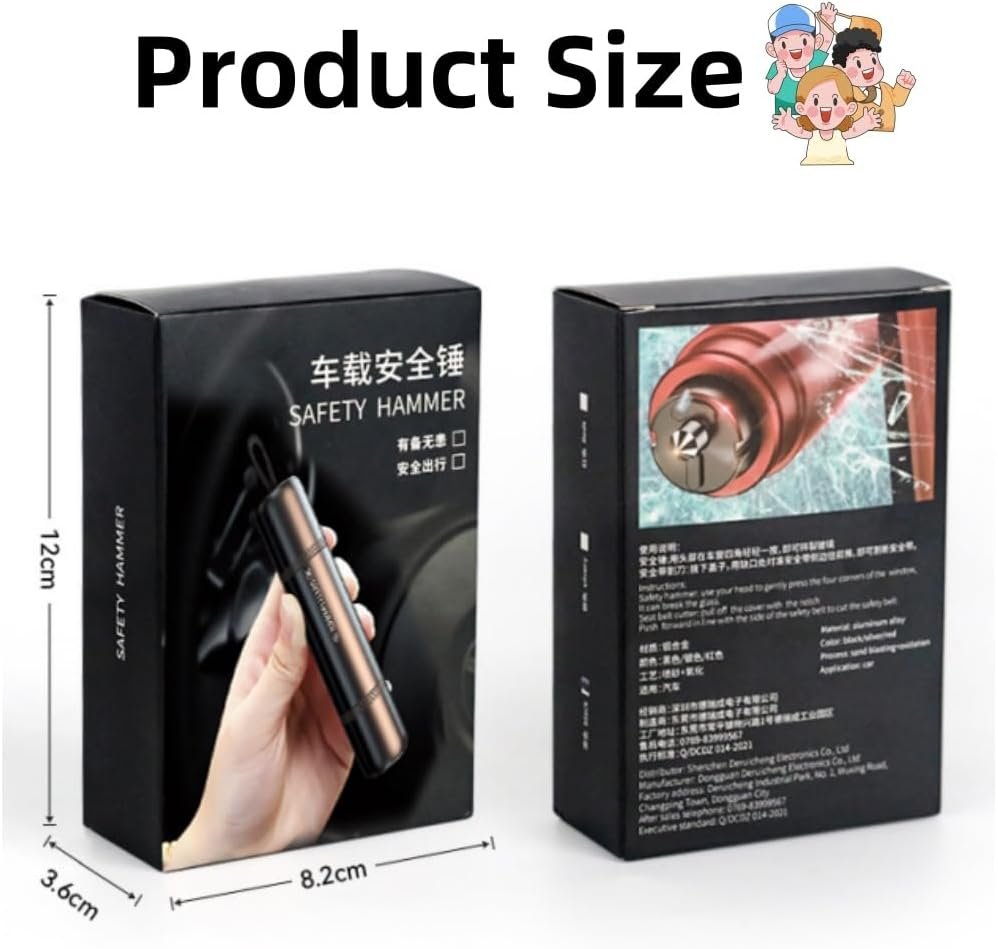 2 Packs car Safety Hammer, Emergency Escape Tool One Second Window Breaker, Knife seat Belt Cutter Car Glass Window Breaker Life-Saving Emergency Tool -(red)