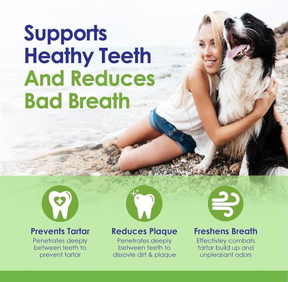 NuLife Natural Pet Health Dog Teeth Cleaning Powder, Dog Plaque and Tartar Remover, Bad Breath Treatment for Dogs with USDA Organic Sea Kelp Powder, Dog Dental Care Made Easy, for All Ages, 12 oz