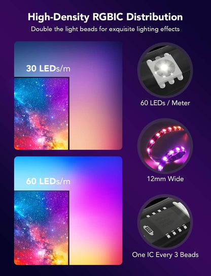 Govee Envisual TV LED Backlight T2 with Dual Cameras, 16.4ft RGBIC Wi-Fi TV LED Backlights for 75-85 inch TVs, Double Light Beads, for Home Decorations, Smart App Control, Music Sync