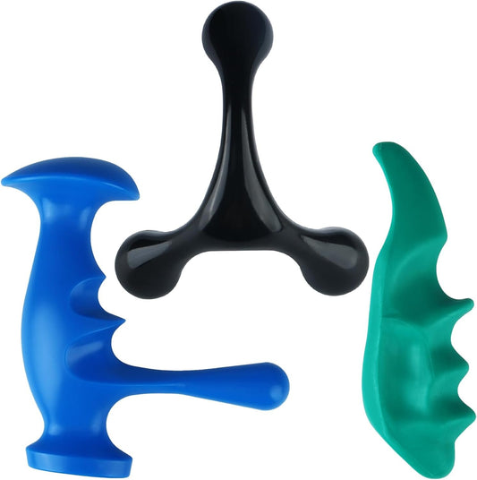 Aivwis Thumb Saver Massage Tool, 3-Legged Manual Trigger Point Tool for Deep Tissue, 3-in-1 Massage Set with Ergonomic Knobs, Muscle Recovery, Stress Relief & Back Pain