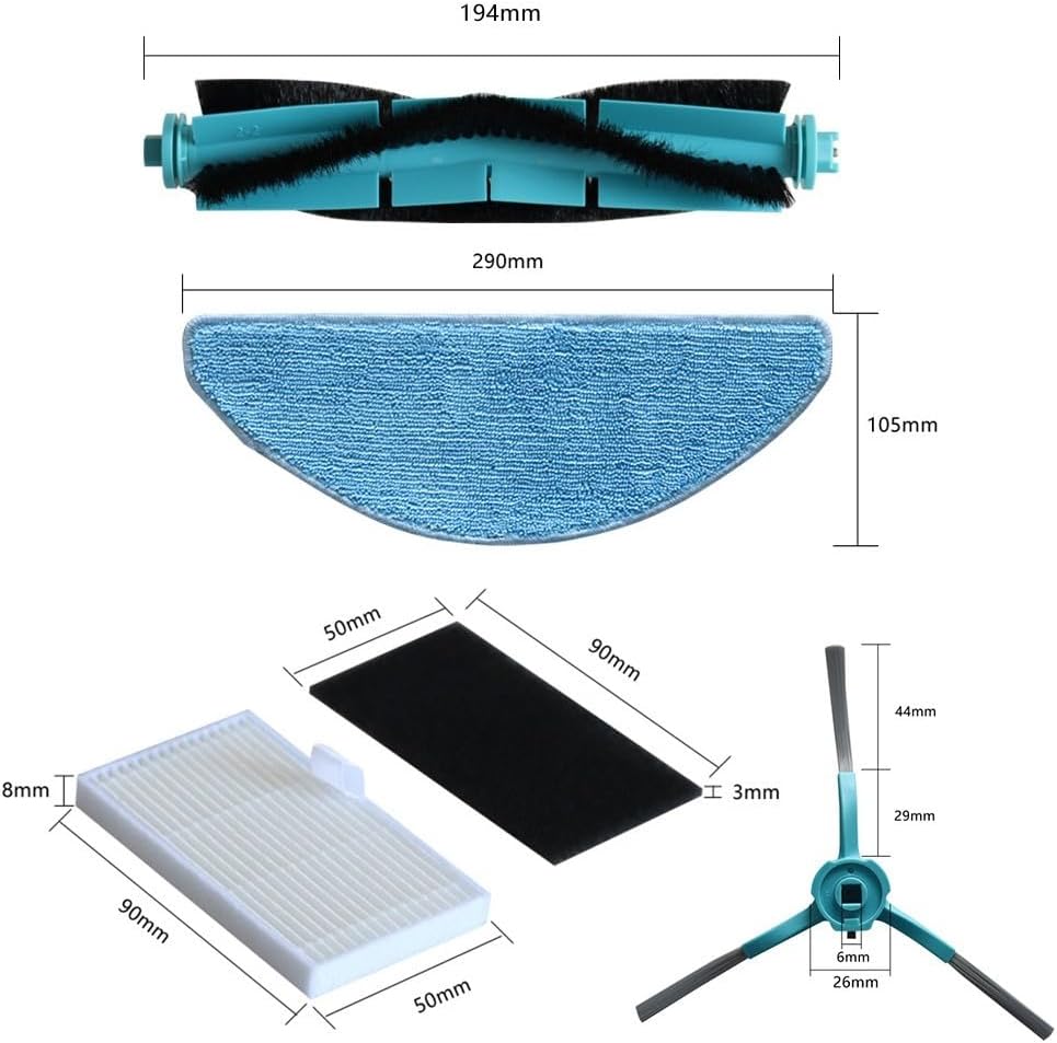 Cleaning Essentials - Set di filtri per scopa principale e panno per mocio, compatibile con aspirapolvere MEDION X41 Series (B)