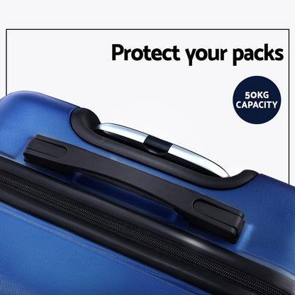 Wanderlite 2-Piece Luggage Set (55cm & 75cm), ABS Hard Shell Suitcases with TSA Lock, 360Â° Dual Spinner Wheels - Blue