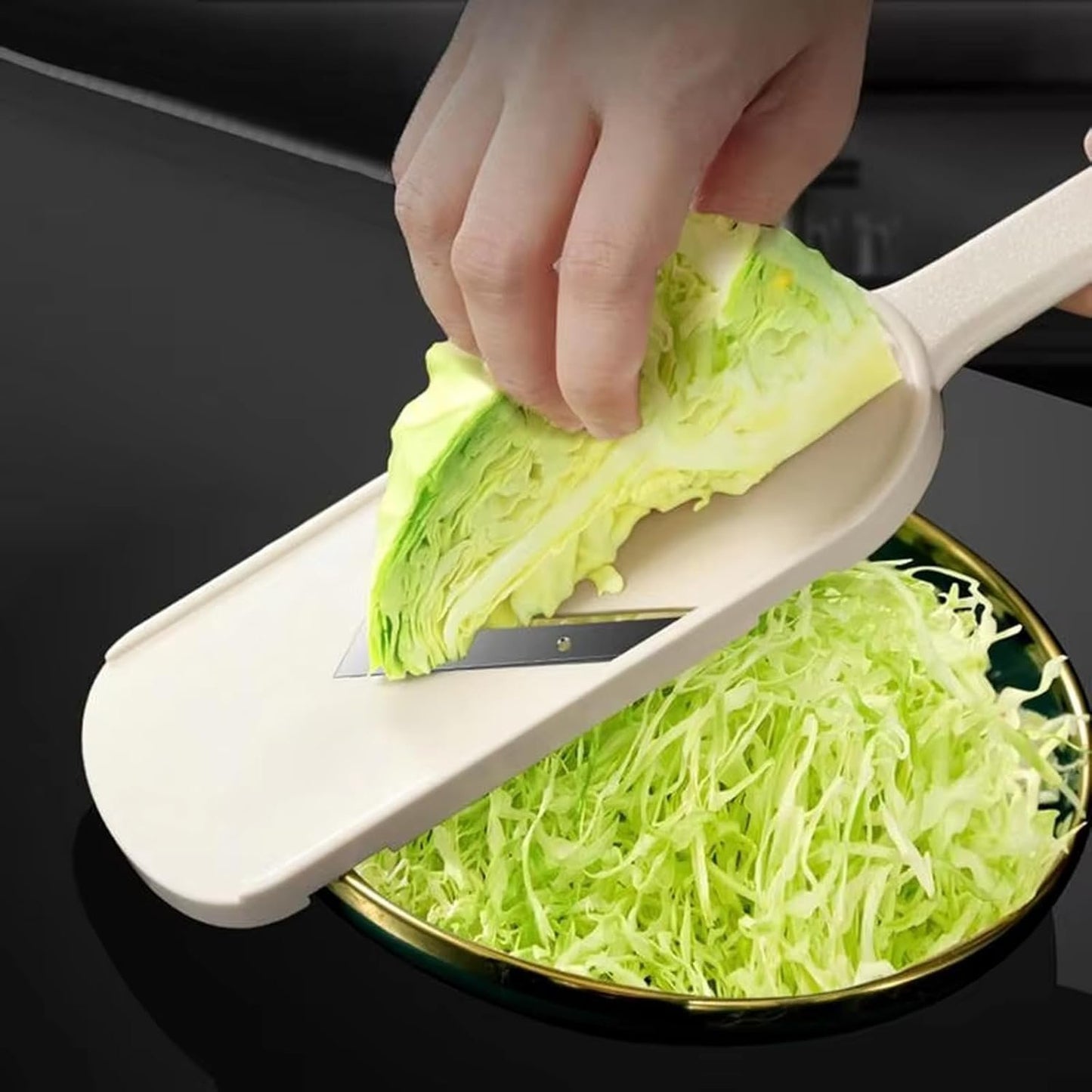 Kitchen Gadget for Quick Food Preps Combining Slicing Shredding and Grating Functions in 1 Tool