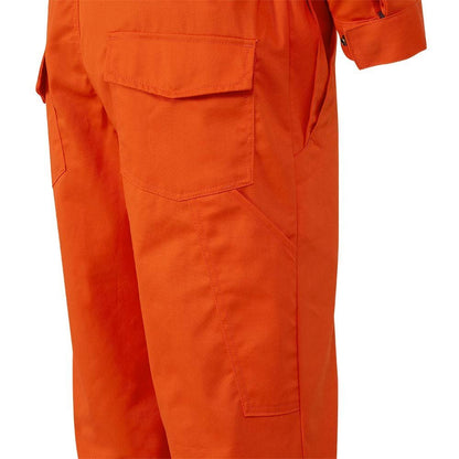 Pioneer Easy Boot Access UL ARC 2 Flame Resistant Work Coverall, Lightweight High Visibility Premium Cotton Nylon, Orange, 48, V2540650-48