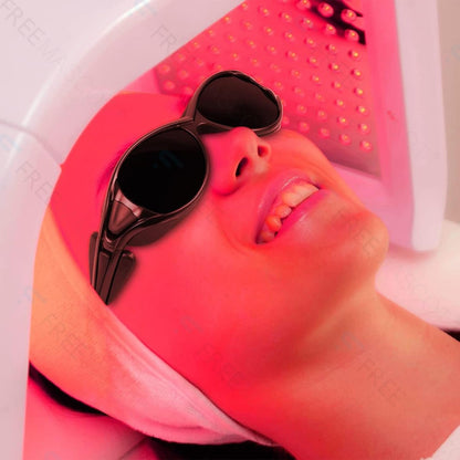FreeMascot IPL Glasses 190nm-2000nm Laser Eye Protection Glasses for Tanning, Laser Hair Removal (Green)