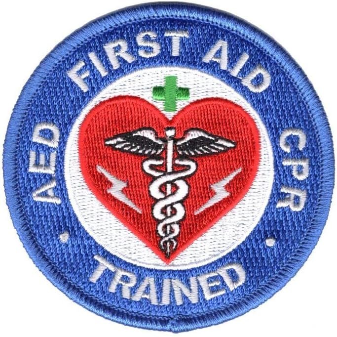 First Aid CPR AED Trained 100% Embroidered Patch Health & Safety Work Team - F 151
