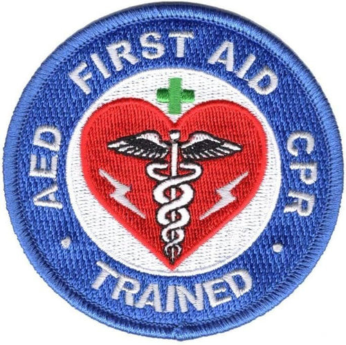 First Aid CPR AED Trained 100% Embroidered Patch Health & Safety Work Team - F 151