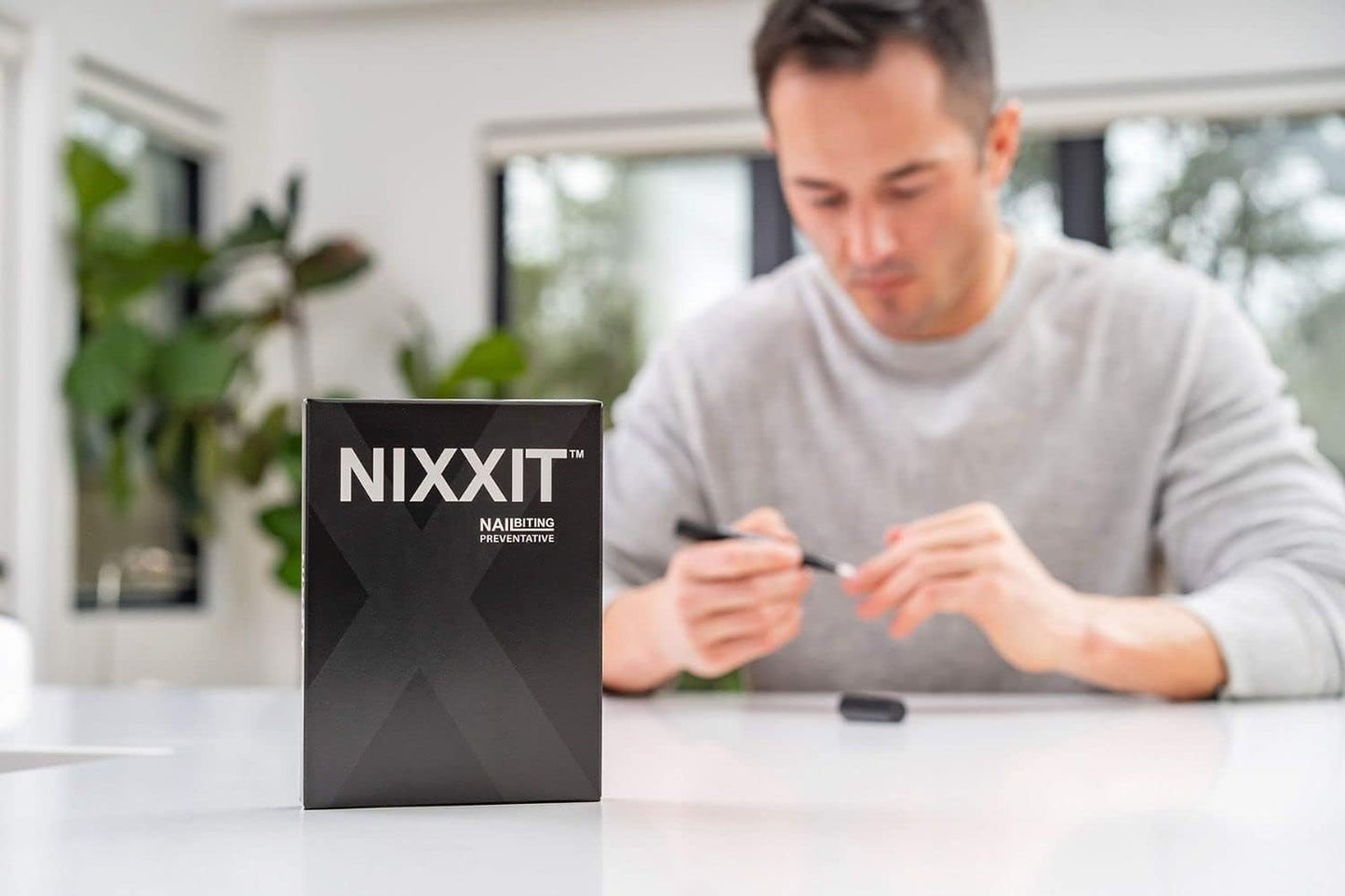 NIXXIT Nail Biting Treatment for Adults - Stop Nailing Biting Pen and Thumb Sucking for Adults & Children - Non Glossy Bitter Taste - Safe & Effective Solution - USA Made