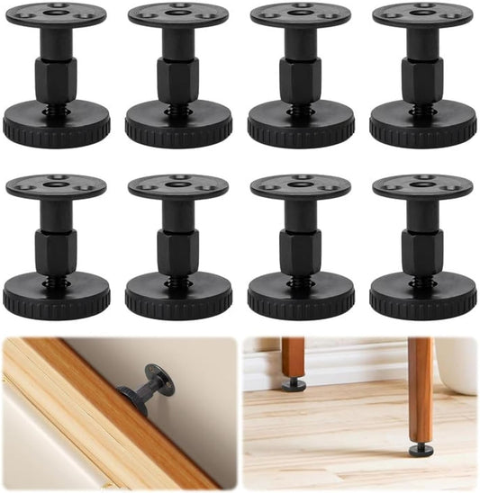 Teokantz 8PCS Adjustable Wall Spacers for Bed Frame, Anti-Shake Tool, Bed Frame and Furniture Feet for Sofa, Wardrobe, Room Wall (8x47-64mm)