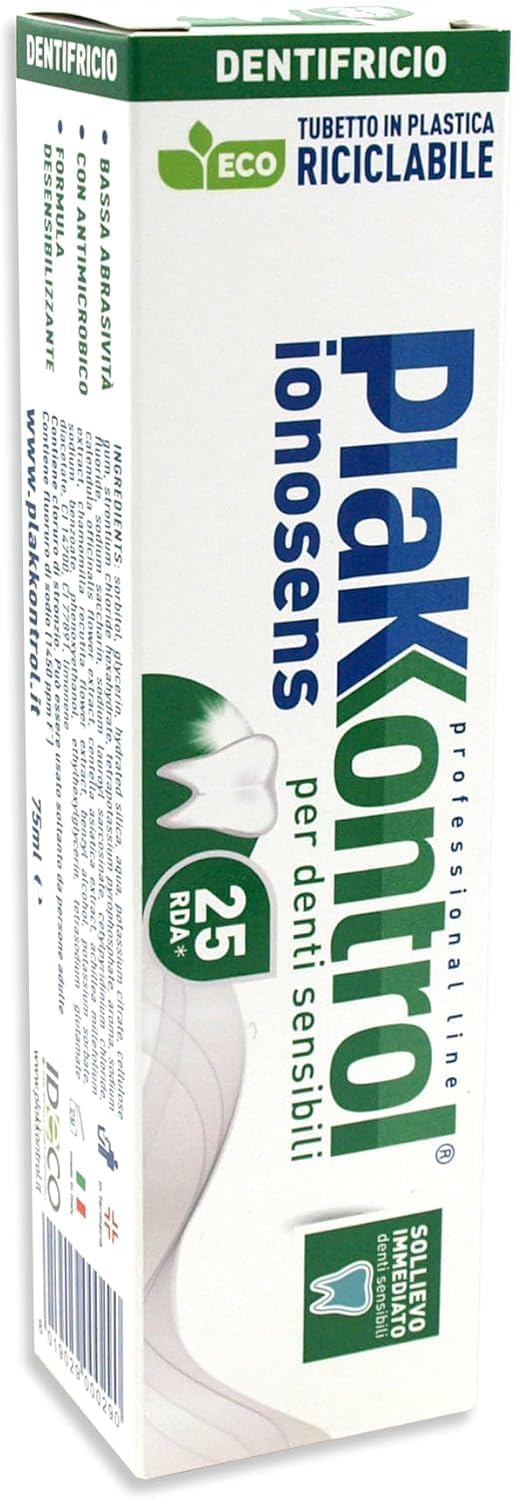 Plakkontrol Ionosens Sensitive Toothpaste 75 ml Enamel Protection Gentle Action Against Plaque Caries and Gum Sensitivity Oral Freshness for Daily Hygiene Healthy and Protected Smile