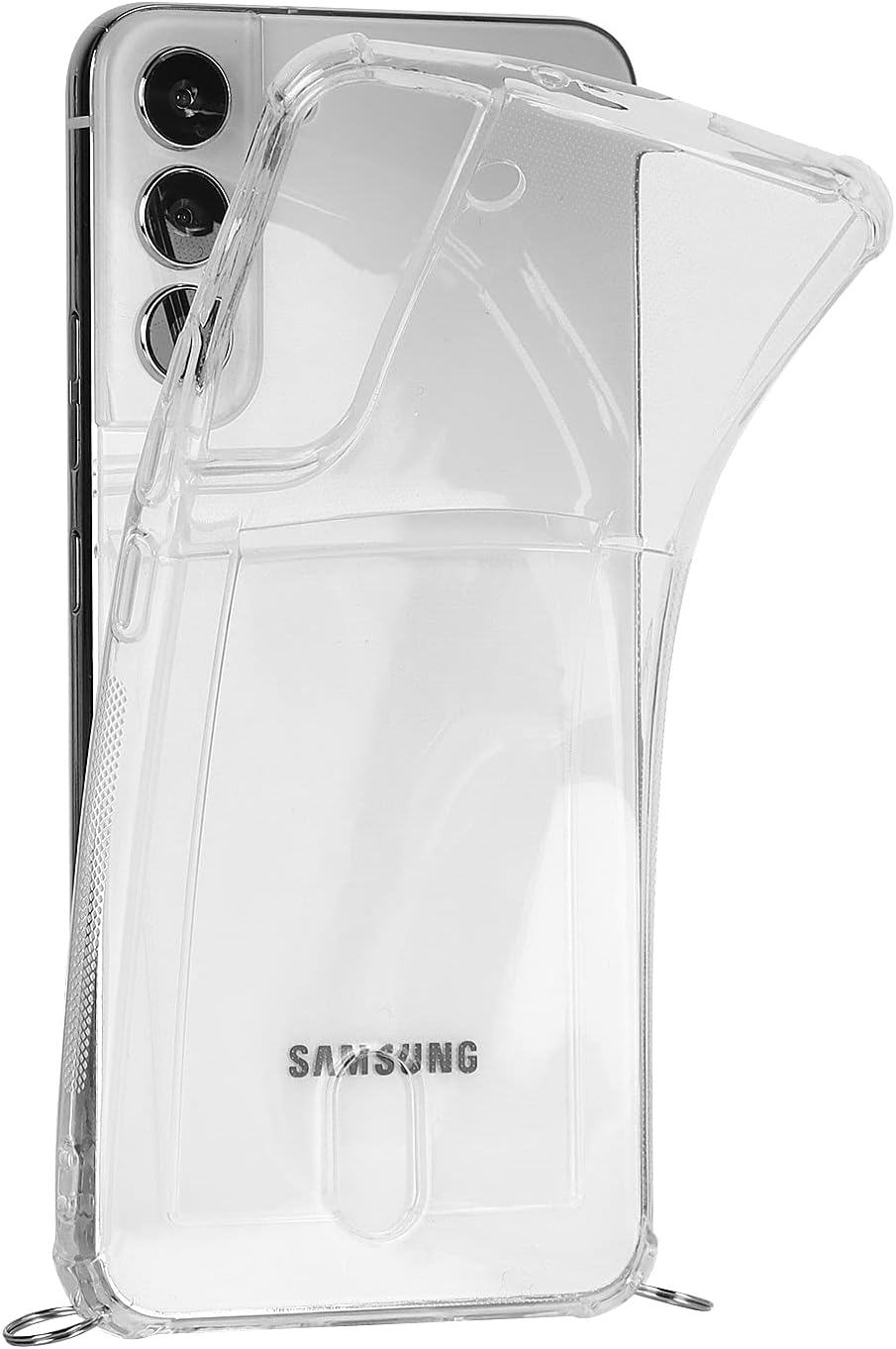Cavor Clear Case for Samsung Galaxy S22 Slim Thin Back Cover with Shoulder Lanyard and Card Slot Soft Silicone TPU Transparent Case for Galaxy S22 5G 6.1 inch Wallet Case with Card Holder