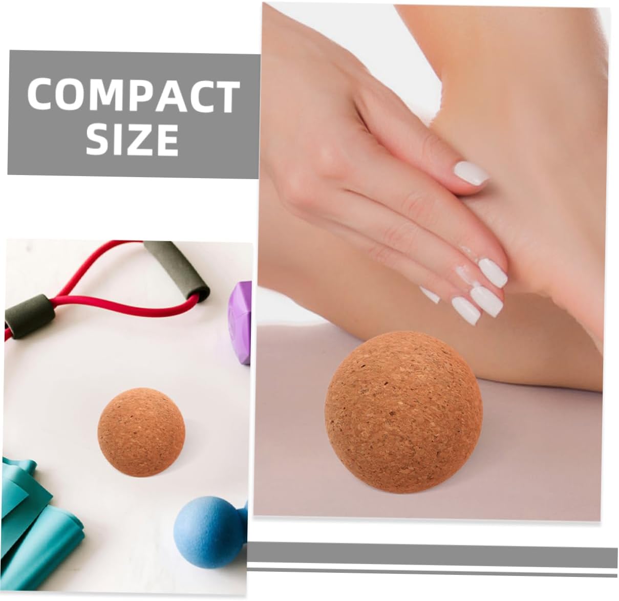 Toddmomy Palla da Yoga Palla da Massaggio Terapeutico Massaggiatore a Mano Massaggiatore Muscolare Sfera a Rulli Massaggiatori per La Schiena Accessori per Massaggi Trucioli di Sughero